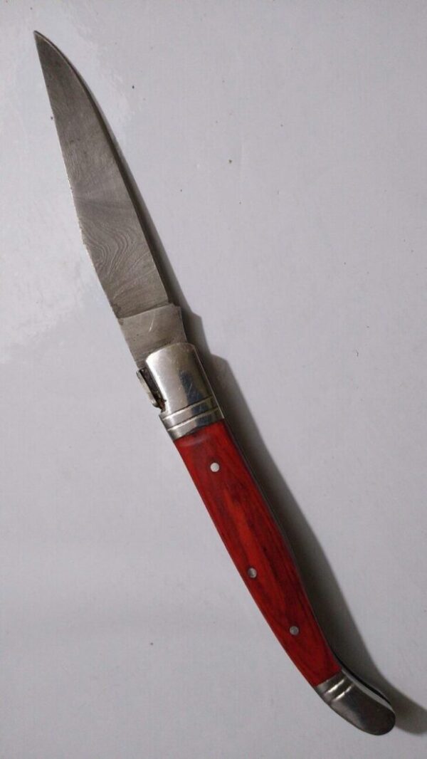 Handmade Damascus Pattern 8.5″ Dog leg French Laguiole Pocket Knife[Used – Pristine Cond.] Custom/Handmade