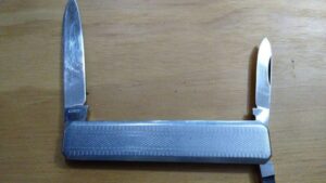 Hessenwerke Darmstadt – Stainless Executive pocket knife w/Arrow tip file [Used – Mint Cond.]. Collectible Knives