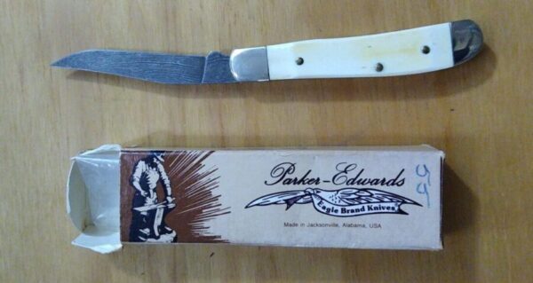 Rare Parker-Edwards Eagle Brand Damascus Slip-joint Folding Knife #55 Limited Ed.[New – Unused]. Collectible Knives
