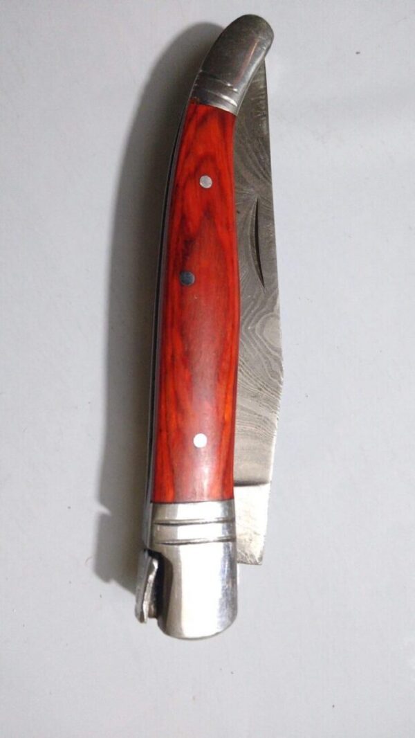 Handmade Damascus Pattern 8.5″ Dog leg French Laguiole Pocket Knife[Used – Pristine Cond.] Custom/Handmade