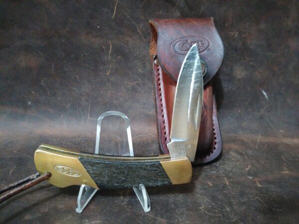 Vintage Case XX 5-Dot Smooth Pakkawood Handle Lock Back Pattern # P10051 L SSP w/Orig leather sheath[Used – Mint Cond.] Case XX™