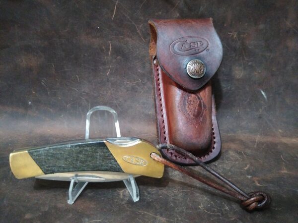 Vintage Case XX 5-Dot Smooth Pakkawood Handle Lock Back Pattern # P10051 L SSP w/Orig leather sheath[Used – Mint Cond.] Case XX™