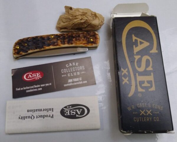 Case XX Amber Bone Peach Seed Jig Sod Buster Jr. 00245 – NOS in Original Packaging[Unused – Pristine Mint Cond.] Case XX