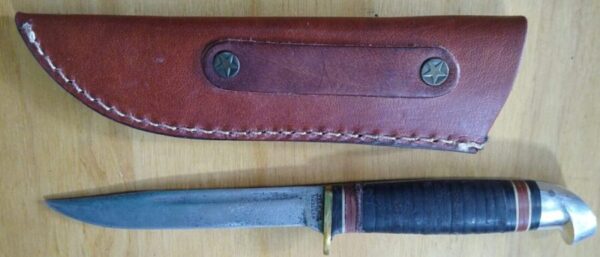 Vintage Western L48ABG 8″ Fixed-Blade, Clip-Point Knife with New Leather Belt Sheath[Used – Very Good Cond.] Collectible Knives