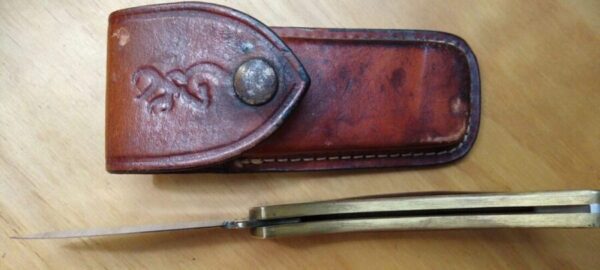 Vintage Browning USA Sportsman 3818F10 ‘Utah Power’ etched – Large Folding Hunter Lock-back Knife w/ Orig. Sheath[Used – Pristine Cond.] Browning Knives