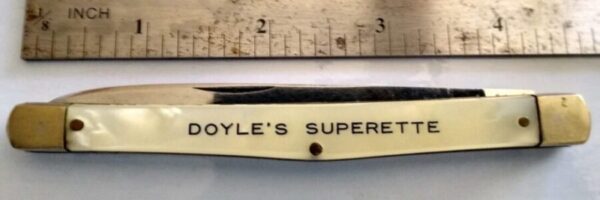 Vintage 2 Blade 4.5″ Produce/Melon Knife – Doyle’s Superette etched on side [Used – Pristine Cond.] Collectible Knives