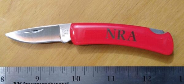 Buck 525 Gent Knife, single blade spine-lock ‘NRA/ILA’ promo. knife[Used – Very Good Cond.] Buck