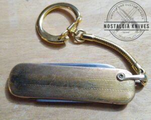 Vintage Colonial Prov. US Gold Executive key-ring 2 blade knife w/ file [Used - Near Mint Cond.]