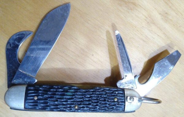 Vintage Imperial Boy Scouts Badge Multi-blade folding pocket knife w/Bail[Used – Mint Cond.] Camp Knives