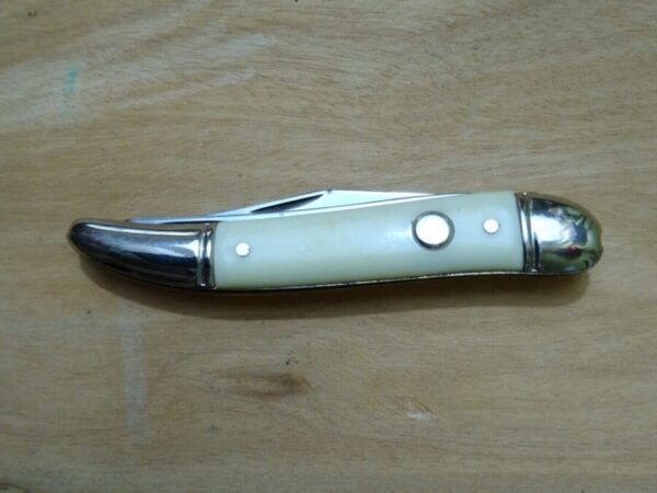 Vintage Providence Cutlery, Prov. R.I. White Handle, 7.5″ Fish Knife w/Scaler and Opener[Unused – Pristine Mint Cond.] Collectible Knives