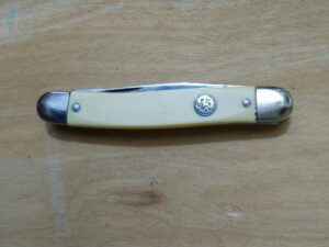 Vintage Providence Cutlery Co. Prov. RI – Medium 3 Blade Stockman Pocket Knife with Smooth White Delrin Handle Scales [Unused – Pristine Mint Cond.] Collectible Knives