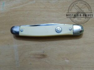 Vintage Providence Cutlery Co. Prov. RI - Medium 3 Blade Stockman Pocket Knife with Smooth White Delrin Handle Scales [Unused - Pristine Mint Cond.]