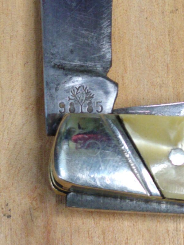 Vintage Böker USA 3 Blade Slant Bolster Stockman 9885, w/ Cracked Ice Celluloid Handle Scales [Used – Near Mint Cond.] Böker