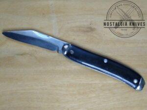 True Nostalgia - 'The Ideal' Vintage Single Blade Slimline Pocket Knife w/ Smooth Black Handle [NOS].