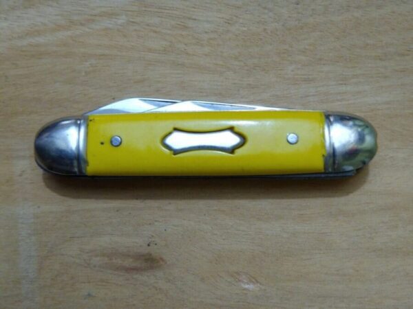 ‘The Ideal’ Vintage 3.5″ Jack Knife w/ Yellow Handle [NOS – Mint Cond.] Collectible Knives