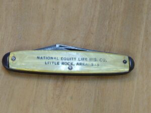 Vintage AutoPoint 2 Blade Pocket Knife with Yellow Pearl Handle Scales- Rare Promo knife[Used-Near Mint Cond.] AutoPoint
