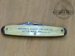 Vintage AutoPoint 2 Blade Pocket Knife with Yellow Pearl Handle Scales- Rare Promo knife[Used-Near Mint Cond.]
