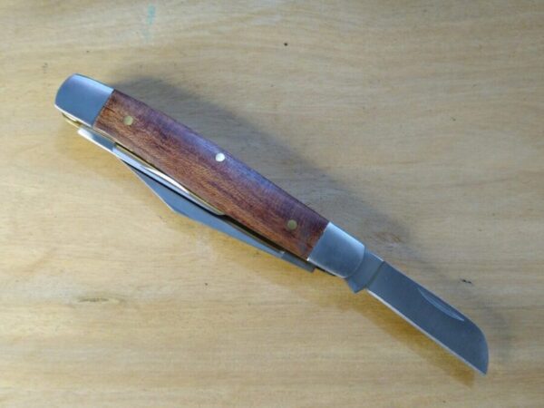 Colonial Prov. RI USA – Large 3 Blade Stockman with Wood Handle[Unused – Pristine Mint Cond.] Colonial Knives