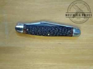 Vintage Kutmaster Utica, NY, Large 3 Blade Stockman with Jigged Delrin Scales, Brass Liners and Pins [Used - Mint Cond.]