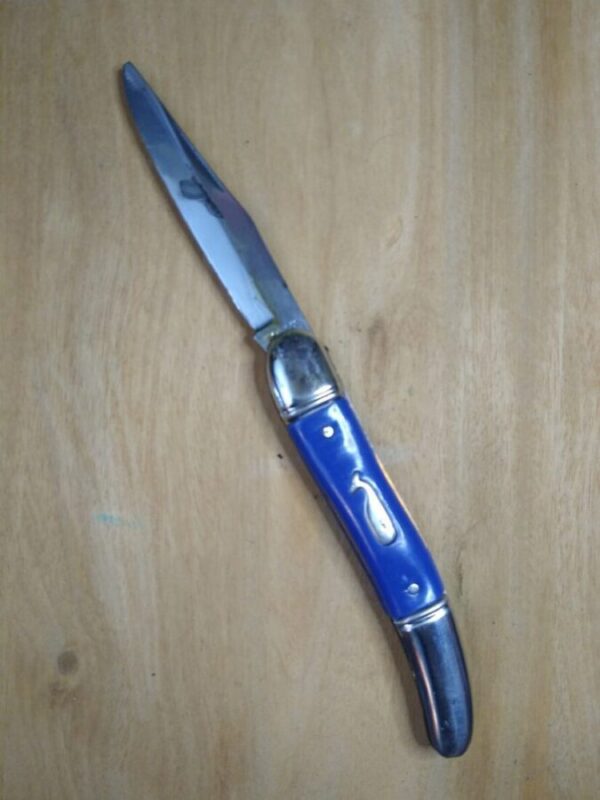 Vintage ‘The Ideal’ Sportsman Pocket Knife w/ Blue Handle [Unused – Near Mint] Collectible Knives