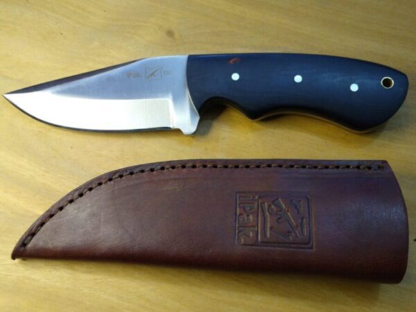 iPak D2 9″ Clip-Point Fixed Blade Knife with Micarta Handle and Leather Belt Sheath [Used – Pristine Mint Cond.] Everyday Carry[EDC]