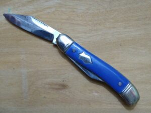 Vintage ‘The Ideal’ 2 blade Jack Knife w/ Blue Handle [Unused – Mint Cond.] Collectible Knives