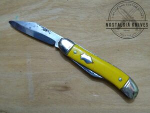 Vintage 'The Ideal' 2 blade Jack Knife w/ Yellow Handle [Unused - Mint Cond.]