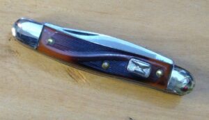Anvil Brand USA Pat. #3317996. Etched w/’Honed Edge’. 3 Blade – Stockman Pocket Knife [Unused – Pristine Cond] Anvil Brand