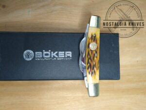Böker Tree Brand Traditional 4 Blade Congress Pocket Knife with Brown Jigged Bone Handle 110721 - Made In Germany [Unused - Pristine Mint Cond.]