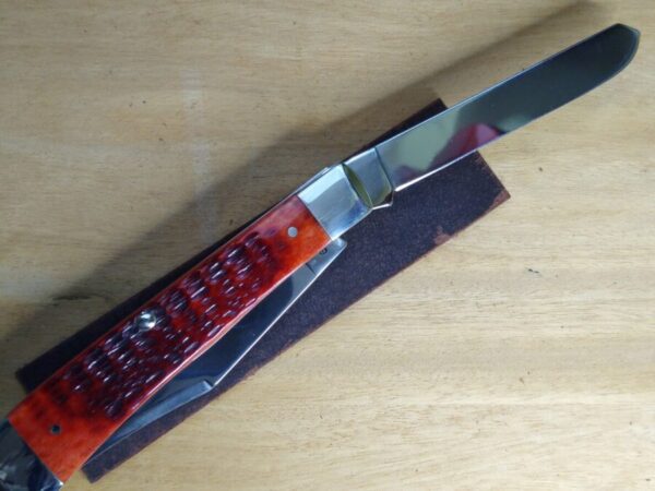 Case XX SELECT – 2000 Dark Red Bone 6254 SS Large 4.13″ 2 blade Trapper Knife In Original Box[Unused – Pristine Mint] Case XX