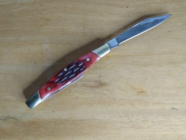 Frost Cutlery 15-499RPB 2 Blade Pocket Knife with Red Jigged Bone Scales in Orig. Packaging[Unused – Pristine] Everyday Carry[EDC]