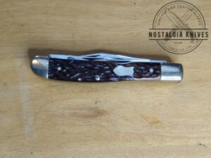 Vintage Kutmaster - Utica, NY - Small 3 Blade Stockman with Jigged Delrin Scales, Brass Liners and Pins [Unused - Pristine Cond.]