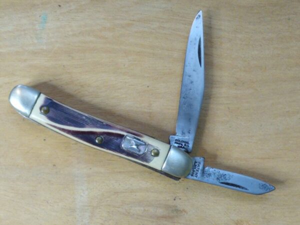 Vintage Colonial Prov. RI, Anvil Brand USA Pat. #3317996 – 2 Blade Pocket Knife [Used – Near Mint Cond.] Anvil Brand