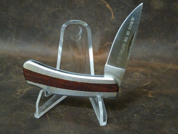 Vintage Klein Tools 44032 Small Single Blade Lock-back pocket knife with Wood Inlay Handle [Used – Mint Cond.] Everyday Carry[EDC]