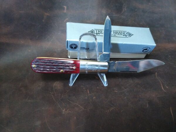 Vintage Böker Solingen Jigged Red Bone Handle Barlow Folding Knife BO493JRB in Original Packaging [Unused – Pristine Mint Cond.] Böker