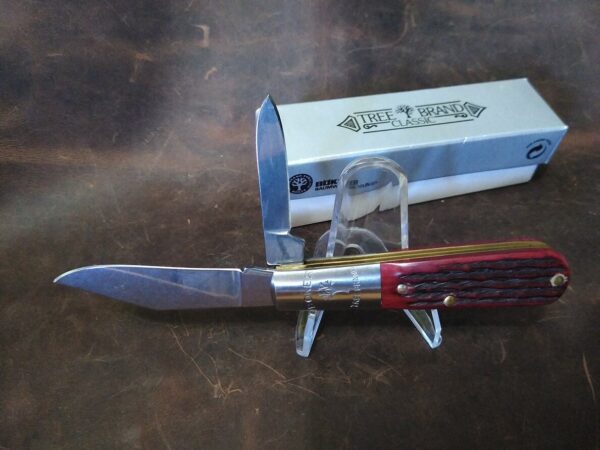 Vintage Böker Solingen Jigged Red Bone Handle Barlow Folding Knife BO493JRB in Original Packaging [Unused – Pristine Mint Cond.] Böker