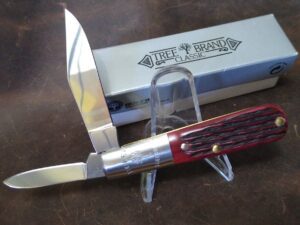 Vintage Böker Solingen Jigged Red Bone Handle Barlow Folding Knife BO493JRB in Original Packaging [Unused – Pristine Mint Cond.] Böker