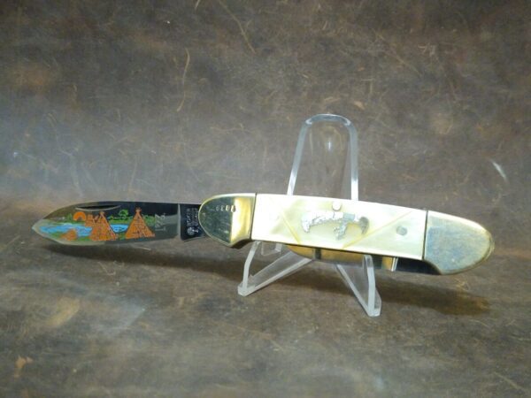 Vintage Böker Solingen Tree Brand – 1977 Limited Edition American Indian Canoe Knife With Custom Handles and Nickel Silver Bolsters[Unused-Pristine Cond.] Böker