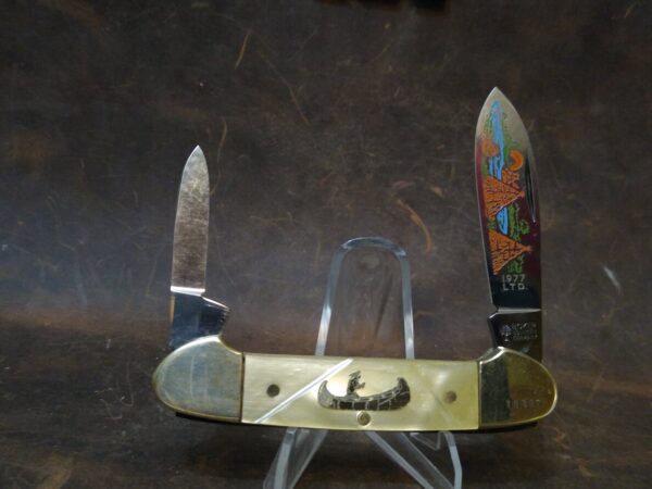 Vintage Böker Solingen Tree Brand – 1977 Limited Edition American Indian Canoe Knife With Custom Handles and Nickel Silver Bolsters[Unused-Pristine Cond.] Böker