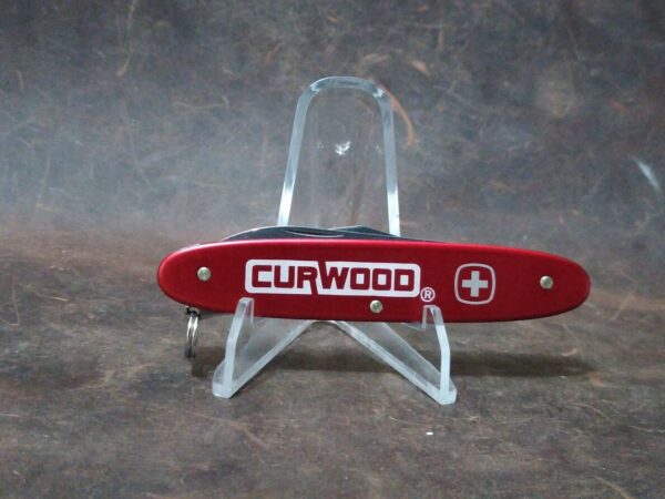 Wenger Aluminum Patriot Swiss Army Knife w/case – Handle Etched ‘Curwood – A Bemis Company'[Used – Mint Cond.] Camp Knives