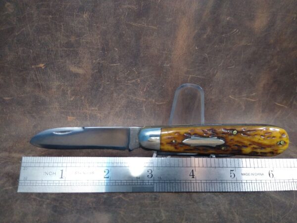 Vintage Cattaraugus, Little Valley, USA – Swellend, Worm Groove Bone Handle Jack-knife[Used – Near Mint Cond.] Cattaraugus Cutlery Co.