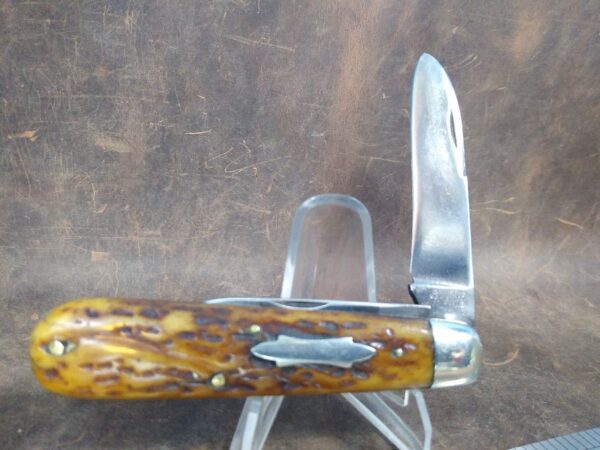 Vintage Cattaraugus, Little Valley, USA – Swellend, Worm Groove Bone Handle Jack-knife[Used – Near Mint Cond.] Cattaraugus Cutlery Co.