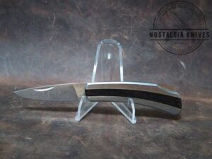 Vintage Klein Tools 44033 Medium Single Blade Lock-back pocket knife with Wood Inlay Handle [Used - Mint Cond.]