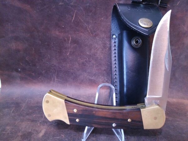 Vintage Buck 110 (3 Dot/Yr. 1980) Folding Hunter Lock-back Knife With Leather Sheath – Made in USA[Used – Pristine Mint Cond.] Buck knives