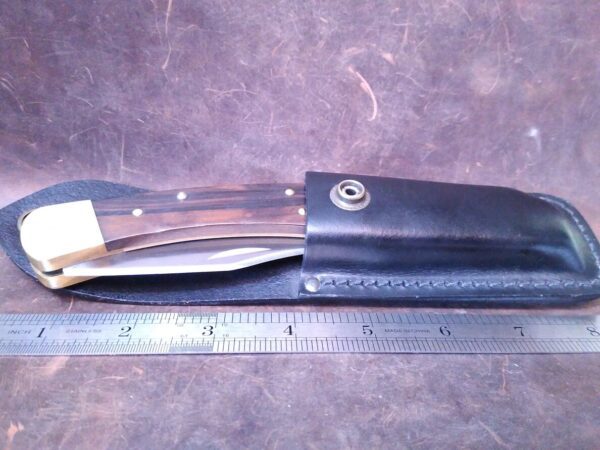 Vintage Buck 110 (3 Dot/Yr. 1980) Folding Hunter Lock-back Knife With Leather Sheath – Made in USA[Used – Pristine Mint Cond.] Buck knives