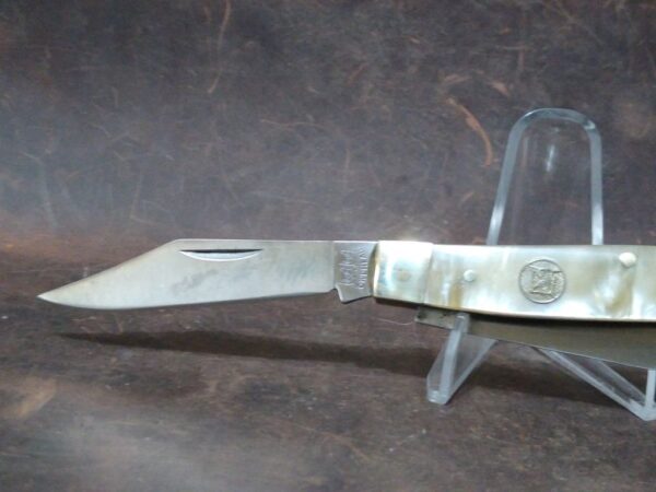 Owl Head, Munich Iron Works Solingen, Germany – Pearl Handle 3 Blade Stockman Pocket Knife[Used – Pristine Mint Cond.] Collectible Knives