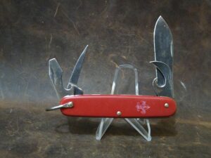 Vintage Boy Scouts Of America(Bsa) Made in USA Imperial 4 blade Pocket Knife w/Red Scales [Used – Mint Cond.] Camp Knives