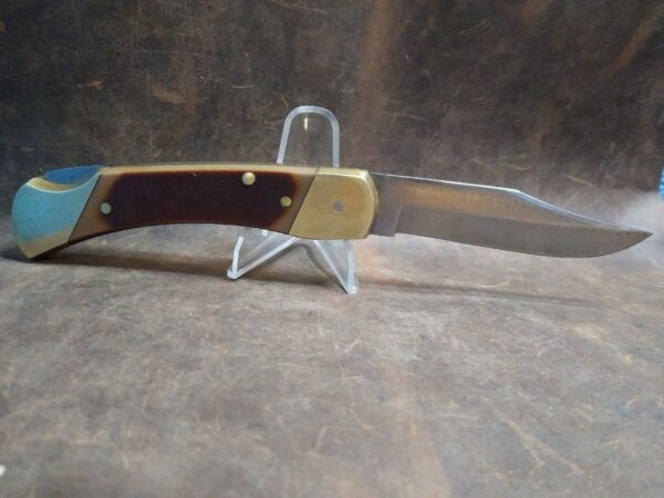 Vintage Schrade Old Timer U.S.A. 7-OT Large Lock-back Knife with Snake Skin and Leather Sheath[Used – Excellent Cond.] Collectible Knives