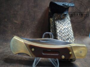 Vintage Schrade Old Timer U.S.A. 7-OT Large Lock-back Knife with Snake Skin and Leather Sheath[Used - Excellent Cond.]
