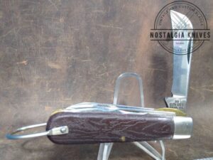 Vintage Klein Tools, Chicago, USA - 3 blade Electrician/Linesman Knife , and linerlock - DD tang stamp [Used - Mint Cond.]